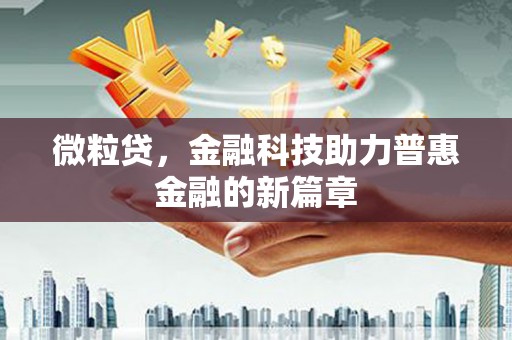 利辛微粒贷，金融科技助力普惠金融的新篇章