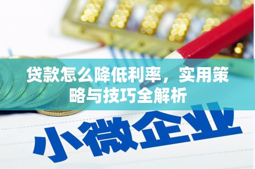 利辛贷款怎么降低利率，实用策略与技巧全解析