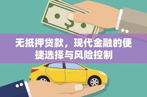 利辛无抵押贷款，现代金融的便捷选择与风险控制