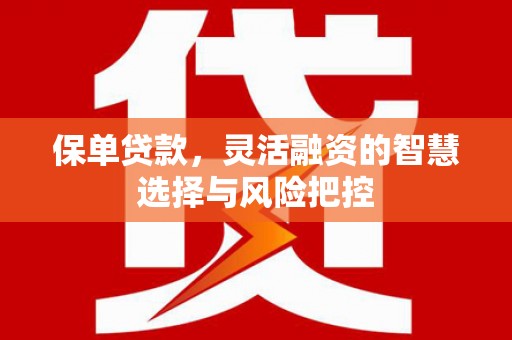 利辛保单贷款，灵活融资的智慧选择与风险把控