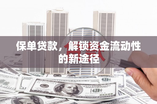 利辛保单贷款，解锁资金流动性的新途径