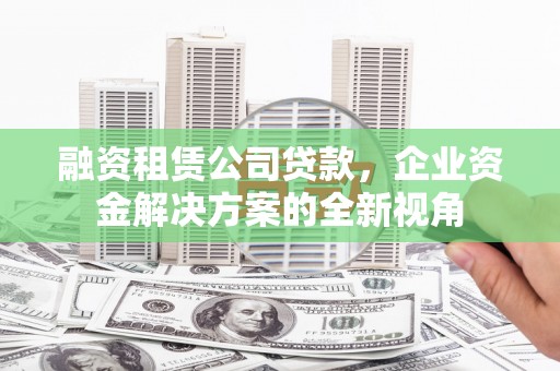 利辛融资租赁公司贷款，企业资金解决方案的全新视角