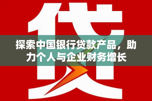 利辛探索中国银行贷款产品，助力个人与企业财务增长