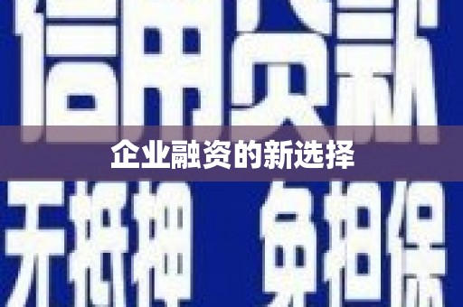 利辛企业融资的新选择