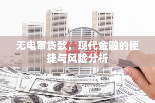 利辛无电审贷款，现代金融的便捷与风险分析