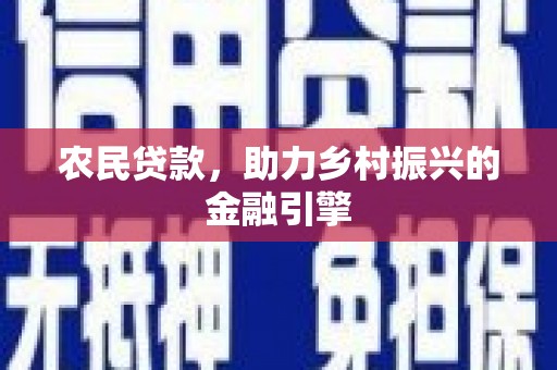 利辛农民贷款，助力乡村振兴的金融引擎