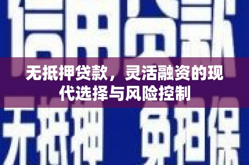 利辛无抵押贷款，灵活融资的现代选择与风险控制