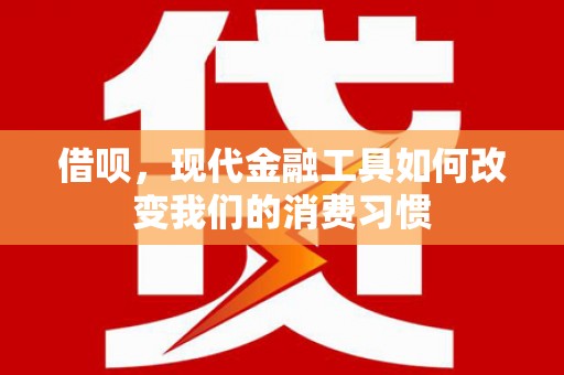 利辛借呗，现代金融工具如何改变我们的消费习惯