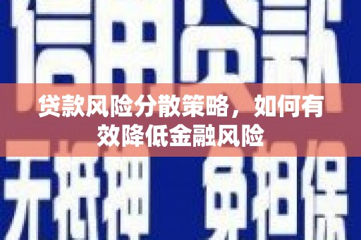 利辛贷款风险分散策略，如何有效降低金融风险
