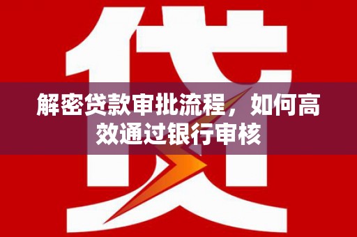 利辛解密贷款审批流程，如何高效通过银行审核