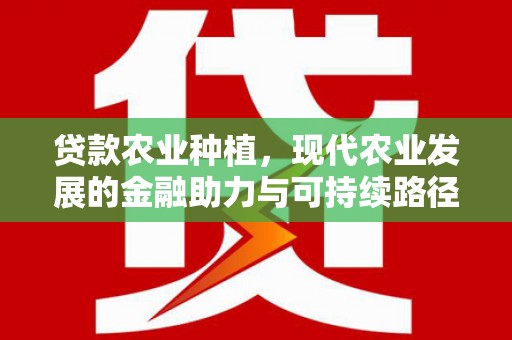 利辛贷款农业种植，现代农业发展的金融助力与可持续路径