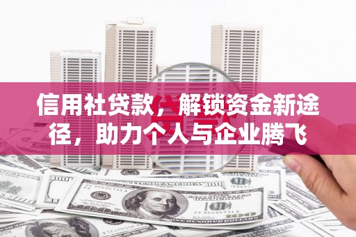 利辛信用社贷款，解锁资金新途径，助力个人与企业腾飞