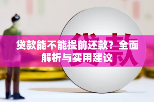 利辛贷款能不能提前还款？全面解析与实用建议